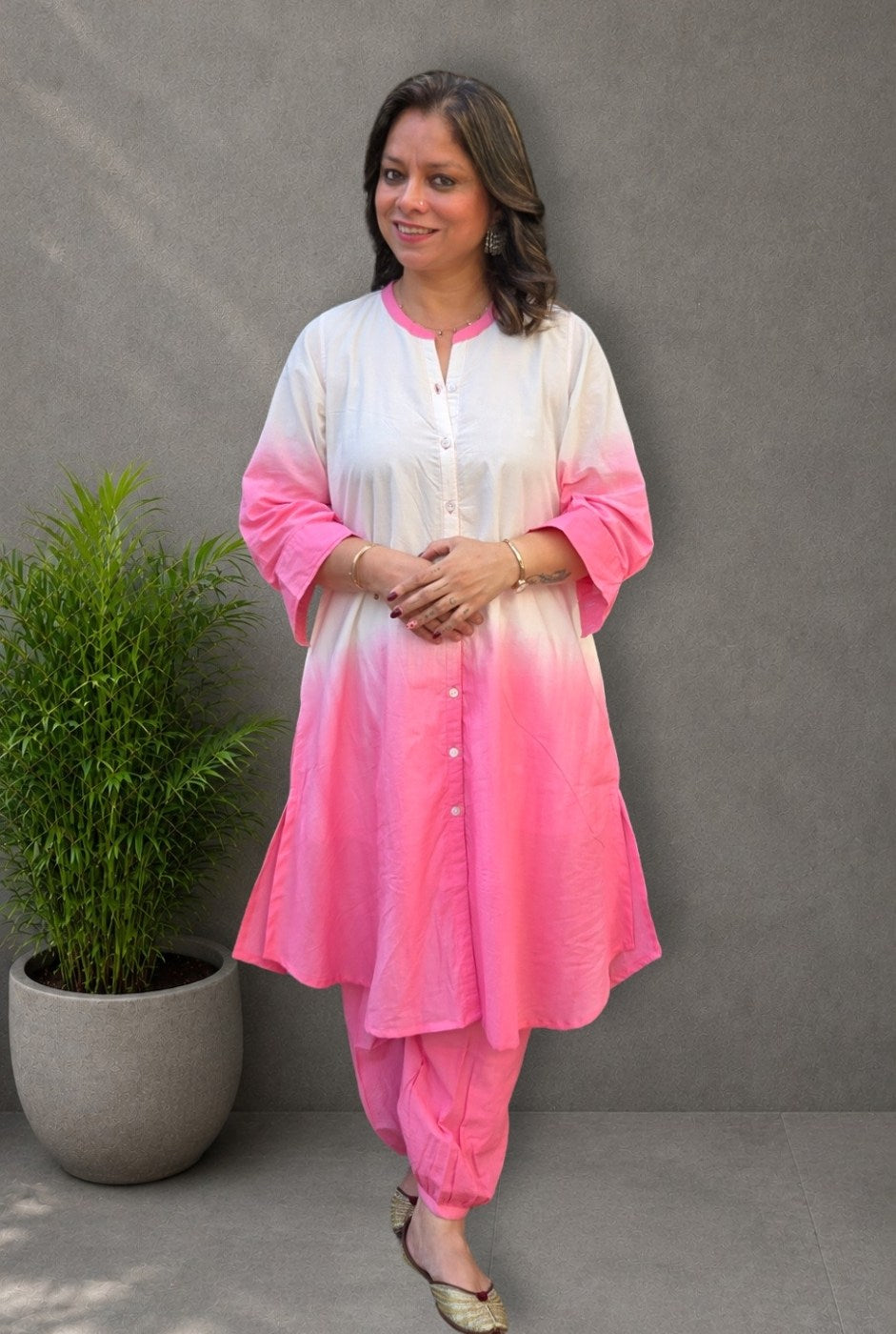 Set of 2 Rang Tarang – Peach Mul Cotton Co-ord Set