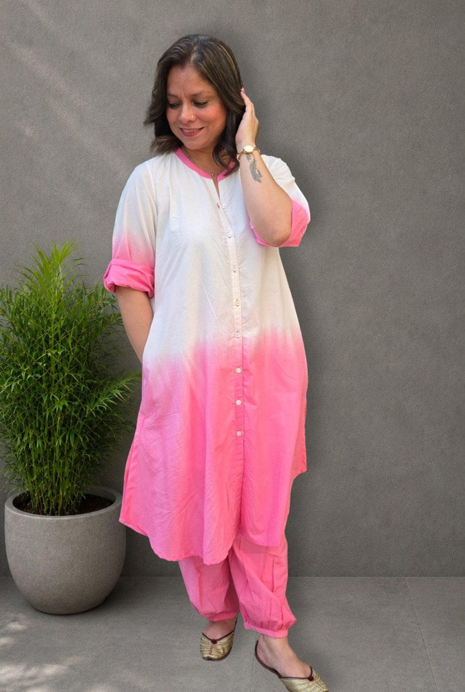 Set of 2 Rang Tarang – Peach Mul Cotton Co-ord Set