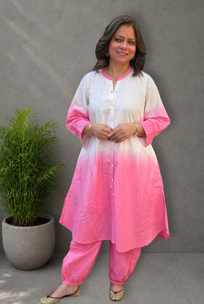 Set of 2 Rang Tarang – Peach Mul Cotton Co-ord Set