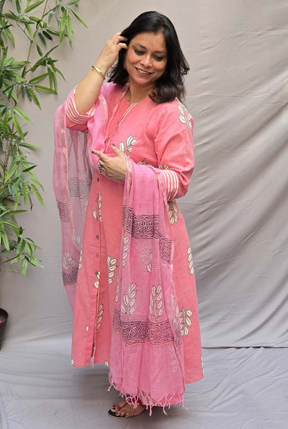 Kota Doria Dupatta Pink