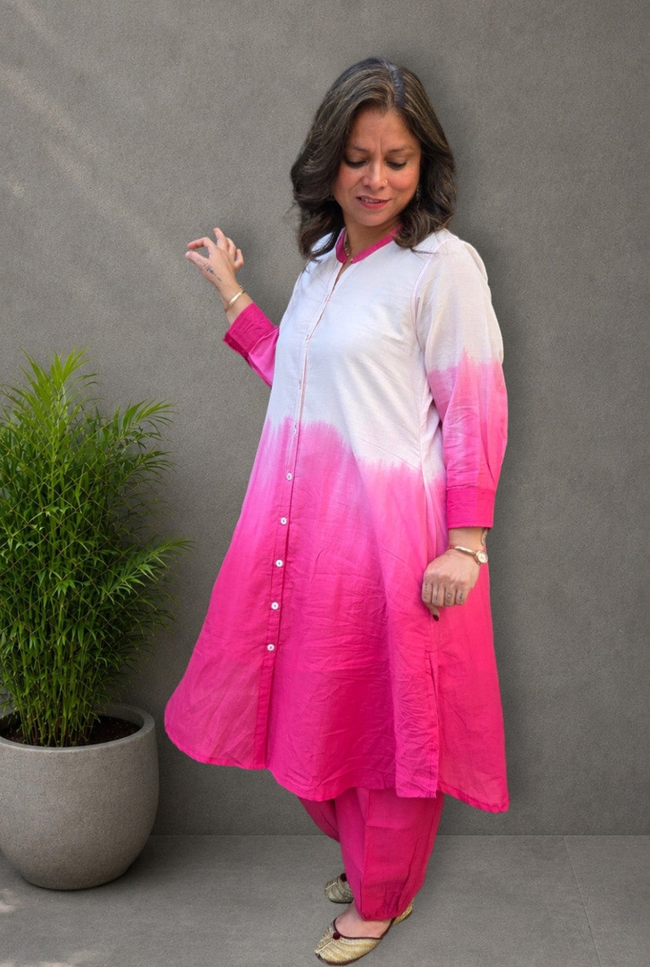 Set of 2 Rang Tarang – Pink Mul Cotton Co-ord Set
