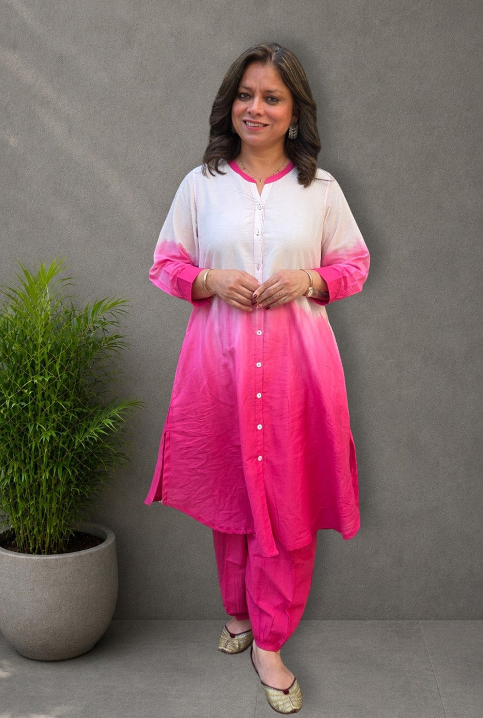 Set of 2 Rang Tarang – Pink Mul Cotton Co-ord Set
