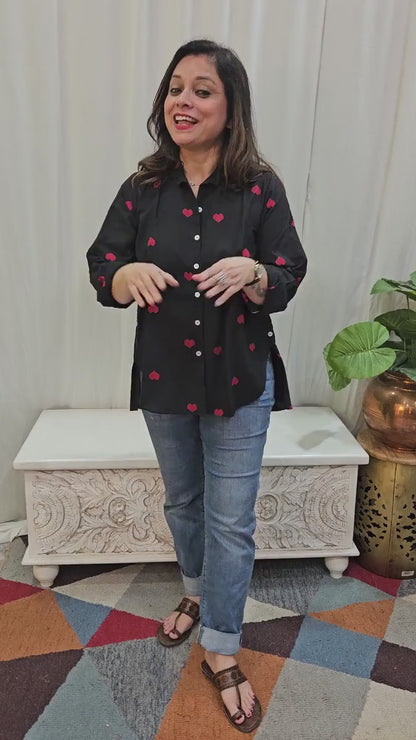 Black Handloom cotton Shirt