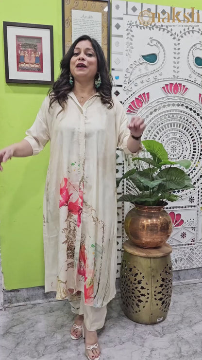 Ivory Floral Muslin Co-ord Set