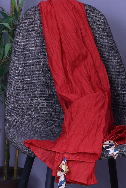 Mul Chanderi Dupatta – Red Lightweight Set of 1