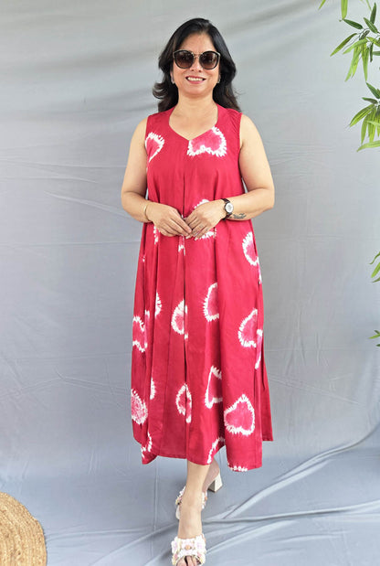 Rangriti Premium Rayon Shibori Dress
