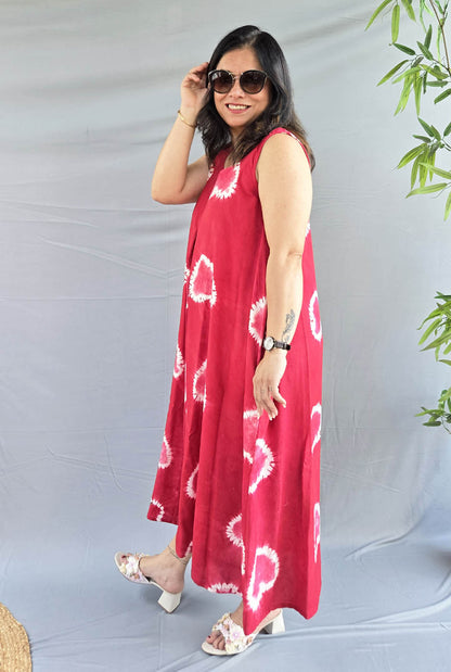 Rangriti Premium Rayon Shibori Dress