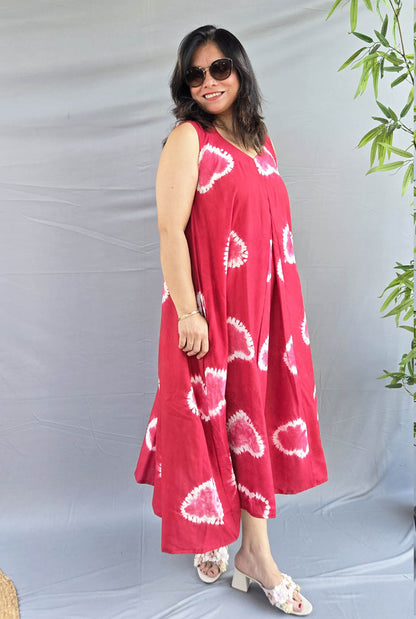 Rangriti Premium Rayon Shibori Dress