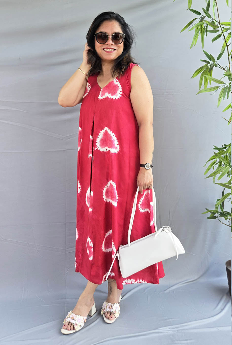 Rangriti Premium Rayon Shibori Dress