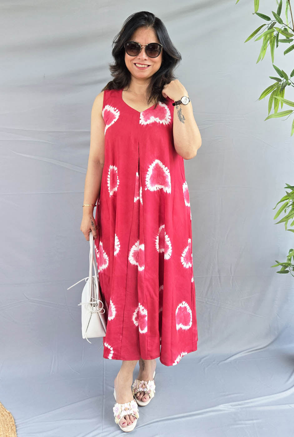 Rangriti Premium Rayon Shibori Dress