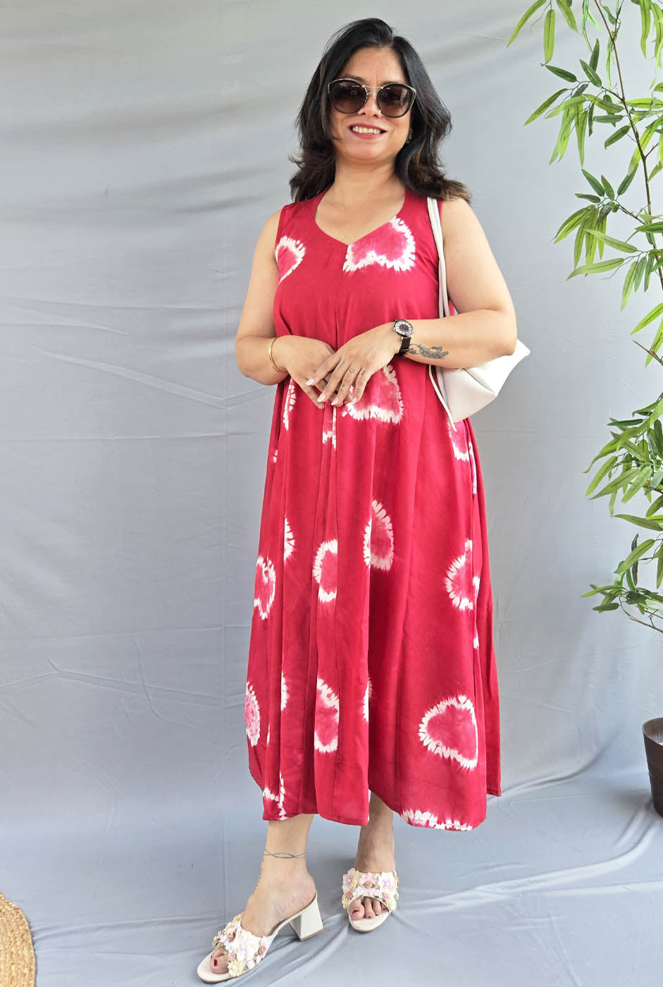 Rangriti Premium Rayon Shibori Dress