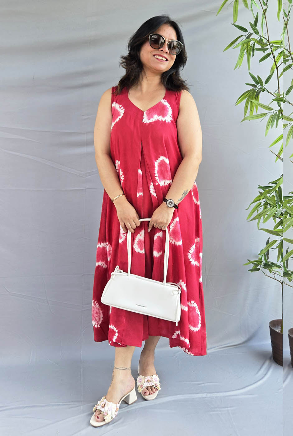 Rangriti Premium Rayon Shibori Dress