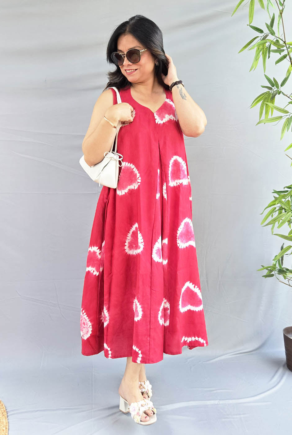 Rangriti Premium Rayon Shibori Dress