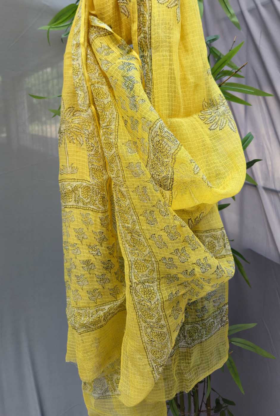 Kota Doria Dupatta yellow A